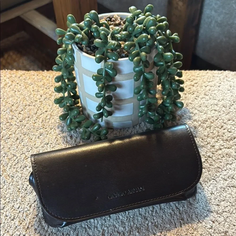 Giorgio Armani Brown/Black Leather Sunglass or eye glass Case